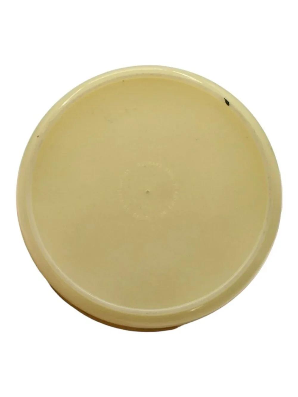 Vintage Yellow Celluloid Trinket Box Floral Lid Accent Round Jewelry Organizer